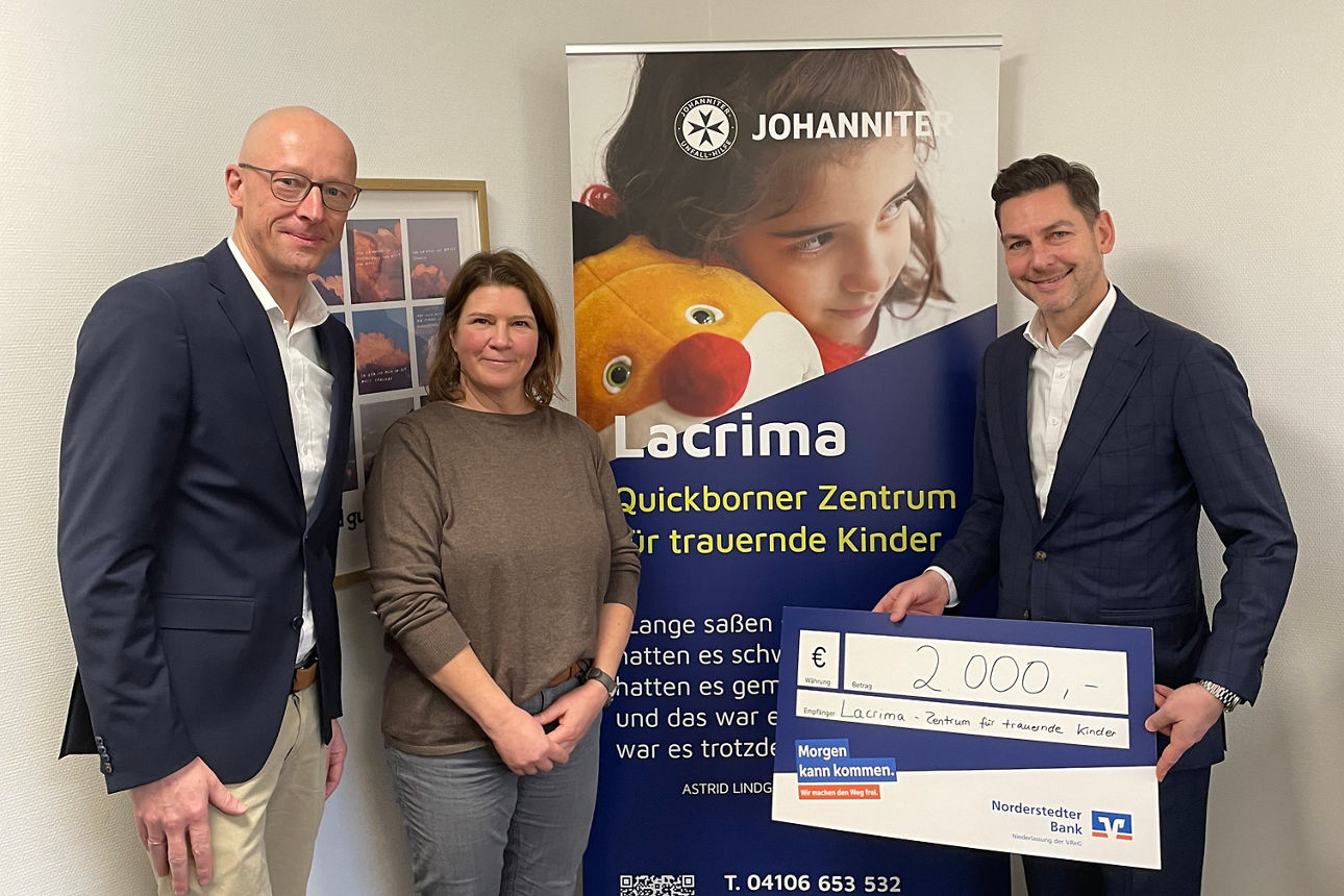 Spendenübergabe an Lacrima – Zentrum für trauernde Kinder in Quickborn