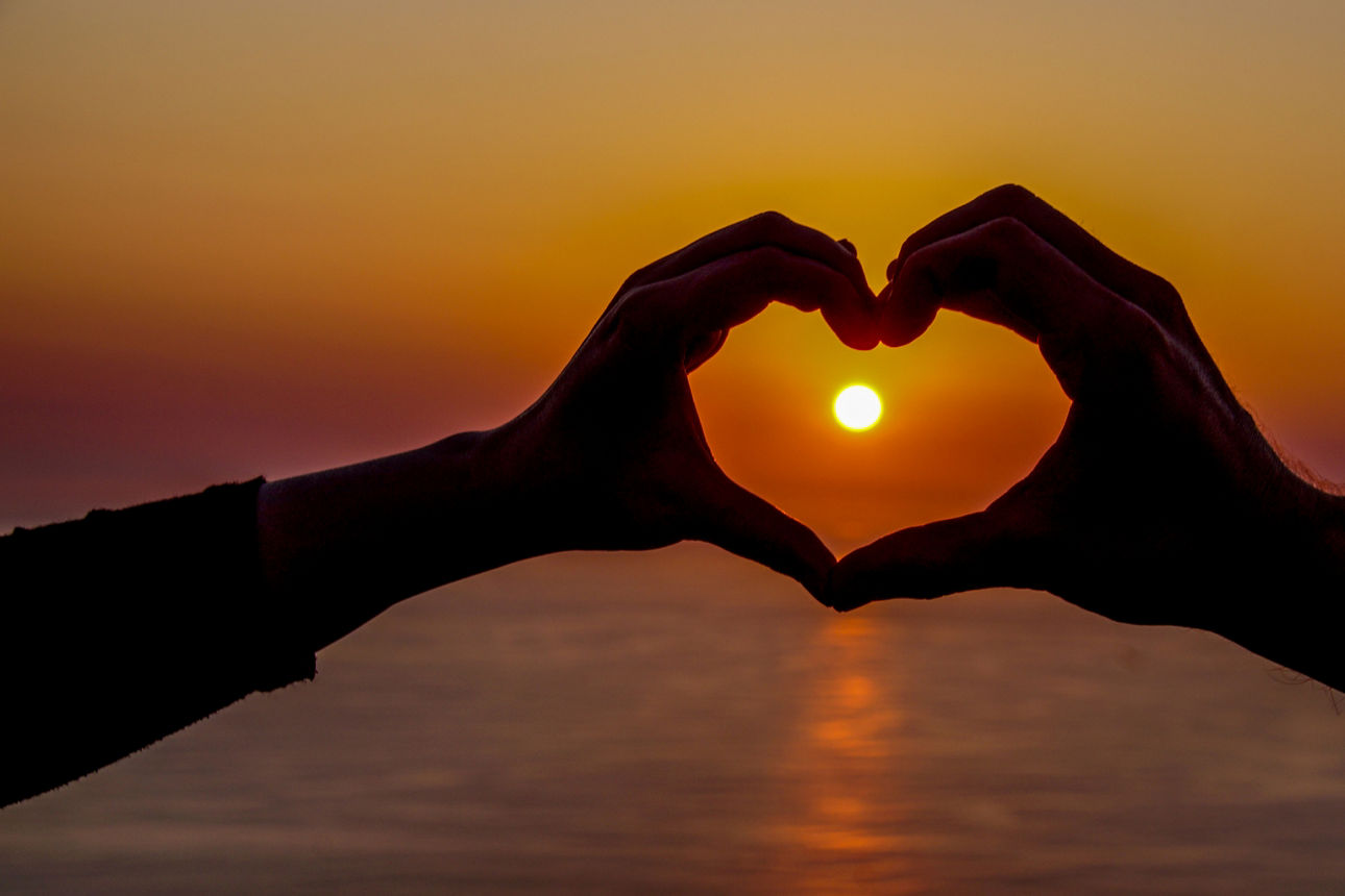 Love Heart Hands Sunset in Cape Town, South Africa