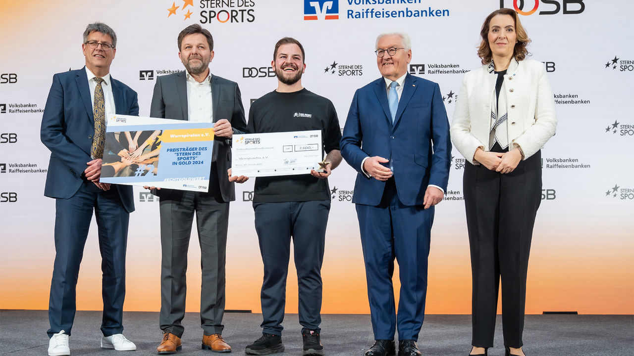 Preisverleihung Sterne des Sports in Gold mit Bundespräsident Steinmeier. Bild: BVR/DOSB