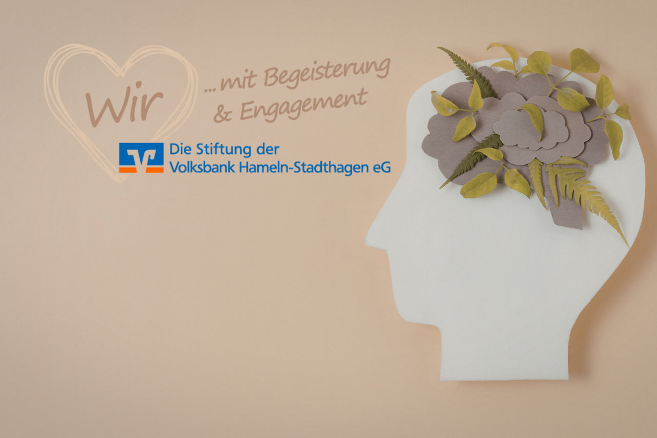 Das Logo der Stiftung der Volksbank Hameln-Stadthagen mit einem stilisierten Kopf.