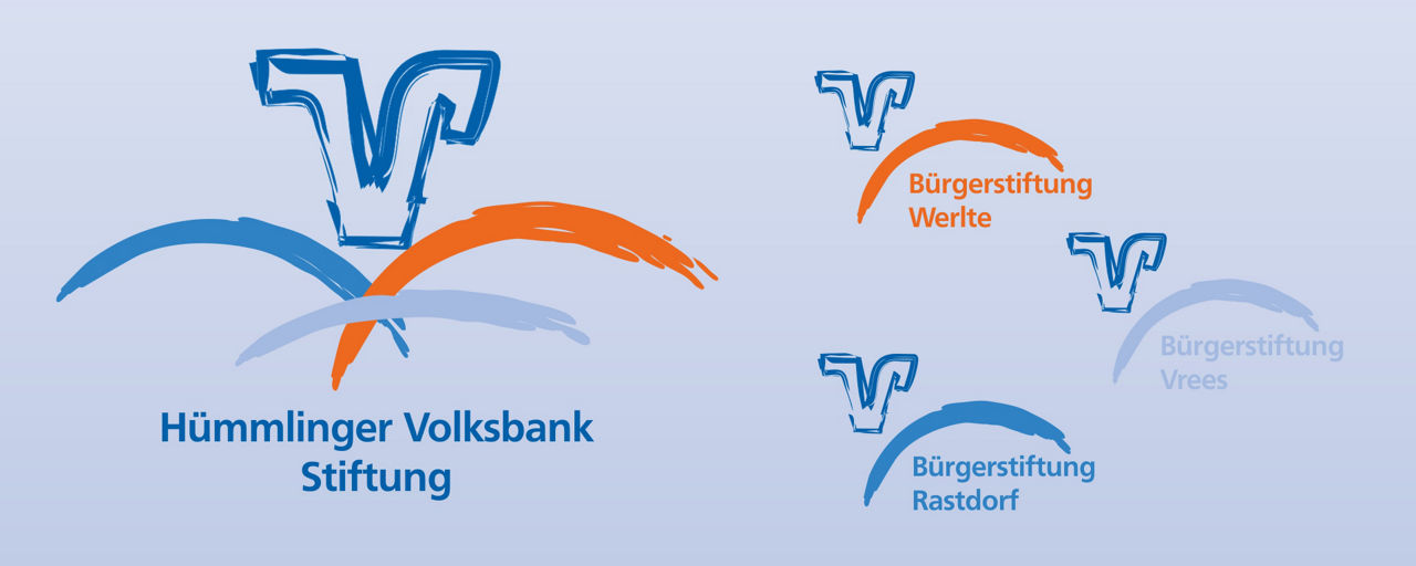 Logo mit den Farben Blau, Orange und Weiß, die die Markenidentität des Unternehmens repräsentieren