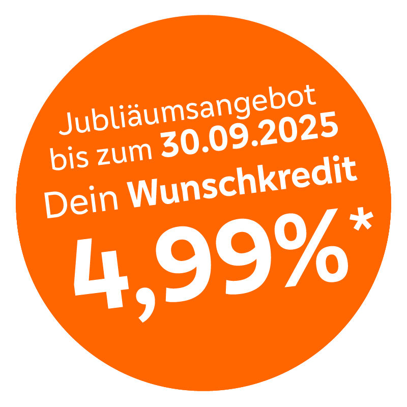 Exklusiver Vorteil 4,99% Wunschkredit