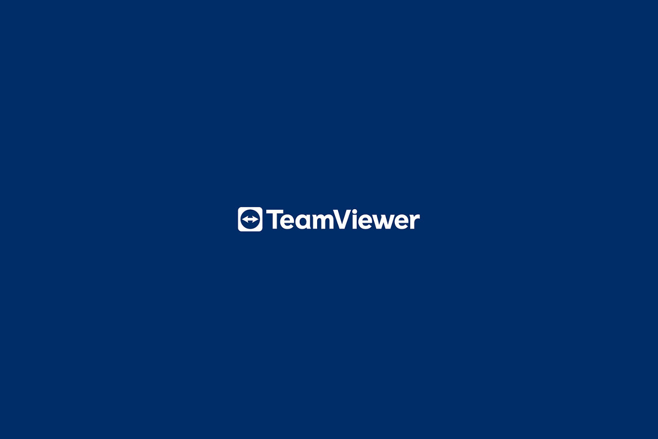 Weisses TeamViewer Logo auf blauem Grund