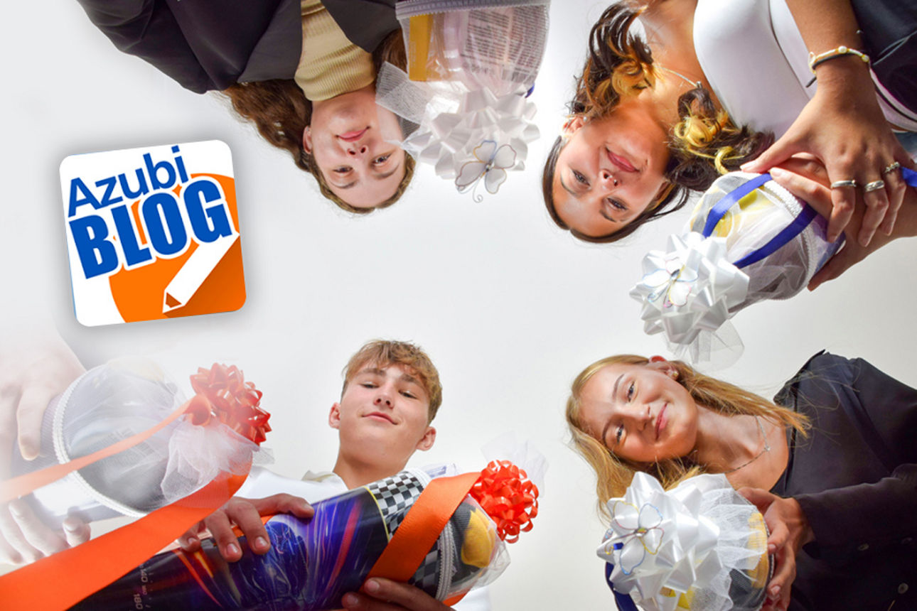 Unsere Azubis am ersten Ausbildungstag in der Bank