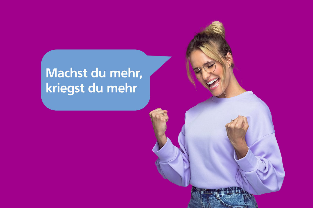 Frau freut sich