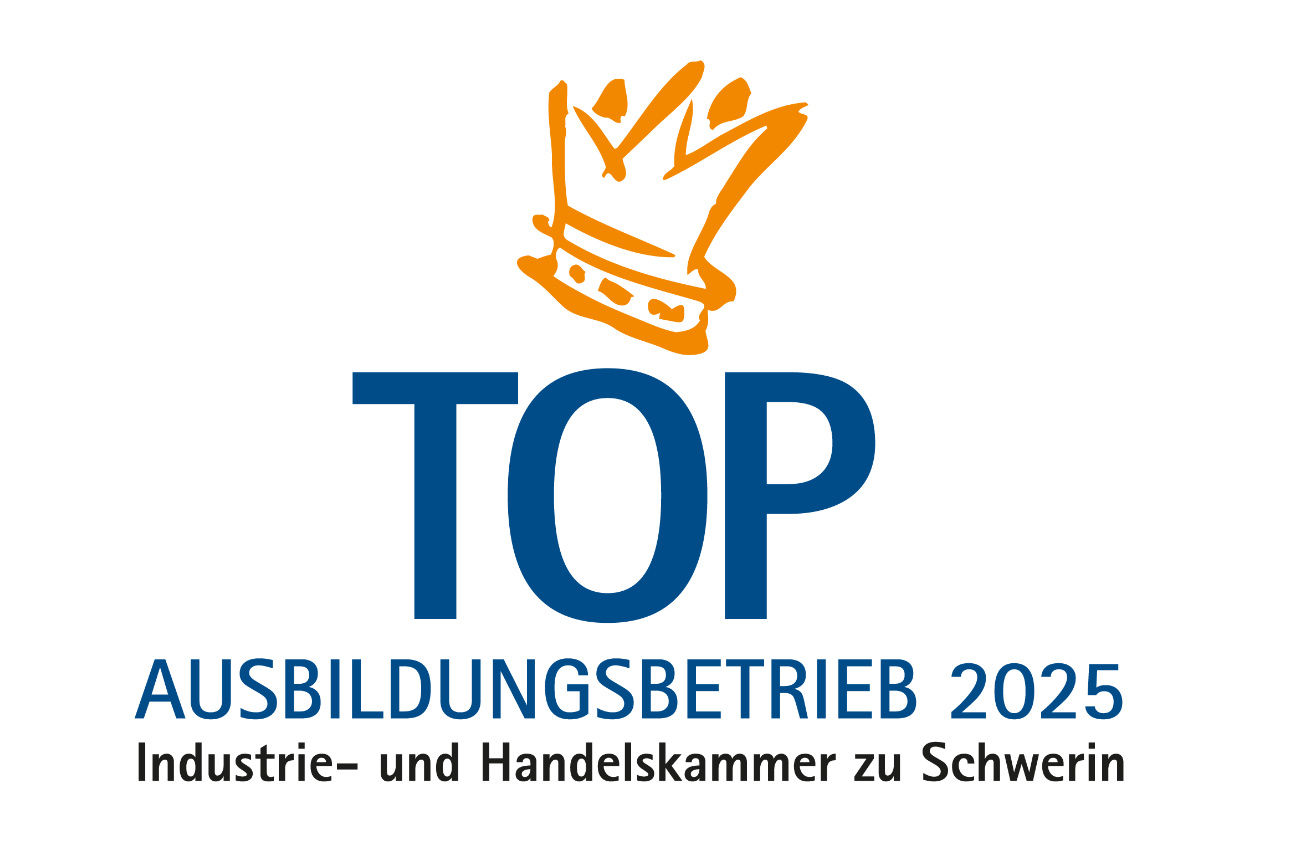 Siegel vom TOP Ausbildungsbetrieb 2025 der IHK zu Schwerin