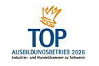Siegel vom TOP Ausbildungsbetrieb 2025 der IHK zu Schwerin