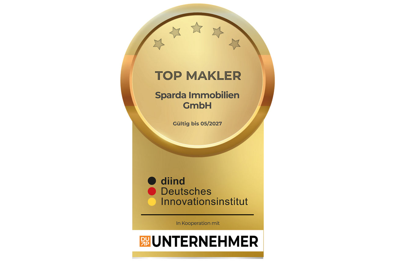 Abbildung der Auszeichnung TOP Makler 2026 für die Sparda Immobilien GmbH in Hamburg