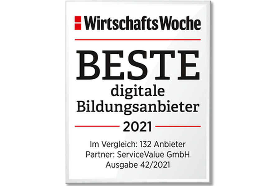 Siegel Wirtschaftswoche "Beste digitale Bildungsanbieter 2021"