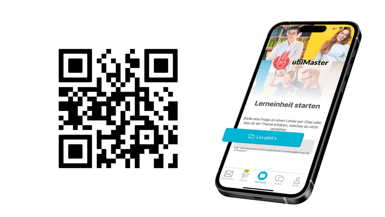QR-Code, der mit einer Lernplattform verknüpft ist.