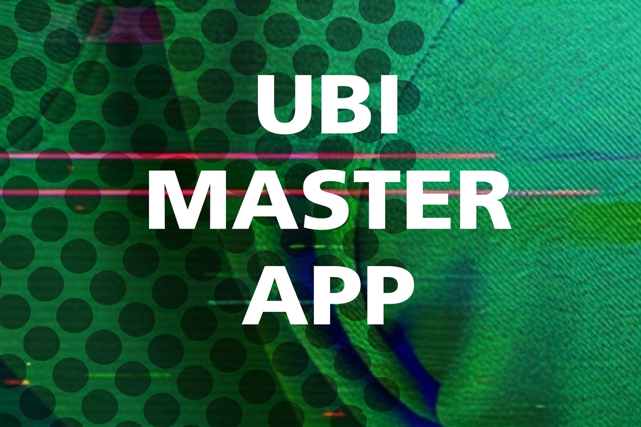 Wort ubiMaster App auf grünem Hintergrund
