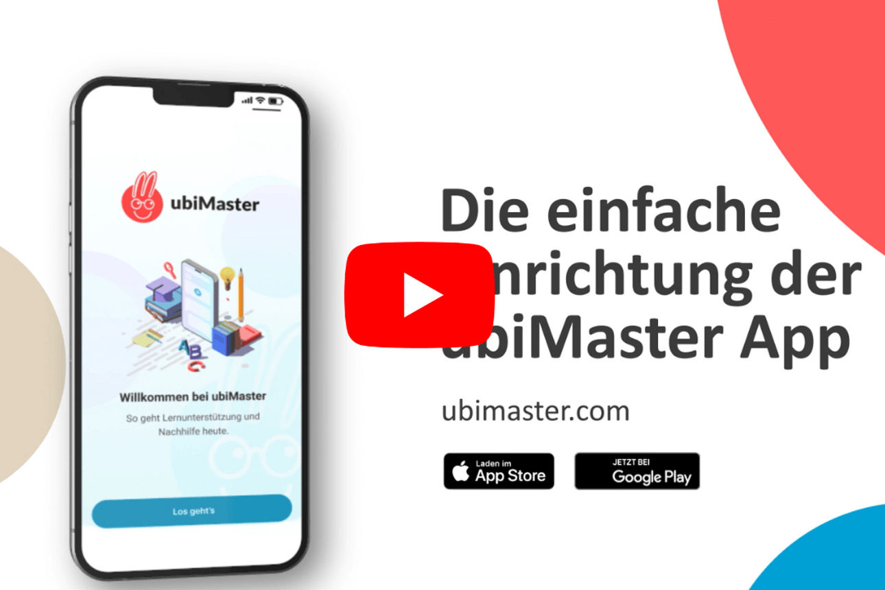 Anzeige Handy mit ubiMaster App und Titel "Die einfache Einrichtung der ubiMaster App"