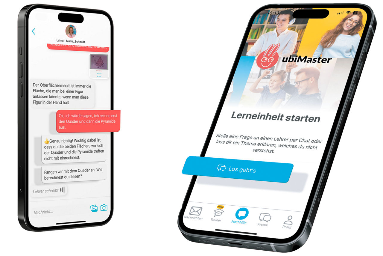 Abbildung der ubiMaster App
