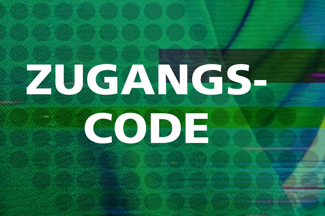 Wort Zugangscode auf grünem Hintergrund