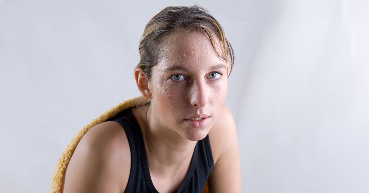 Frau beim Sport in Top