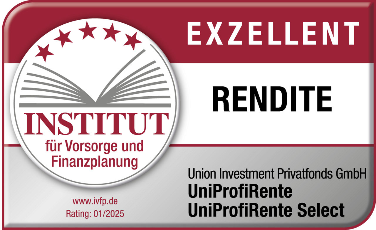 Siegel: Auszeichnung vom Institut für Vorsorge und Finanzplanung, „exzellente Rendite“