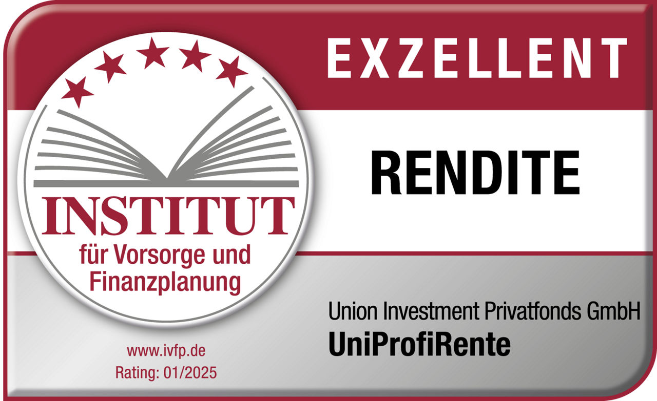 Siegel: Auszeichnung vom Institut für Vorsorge und Finanzplanung, „exzellente Rendite“