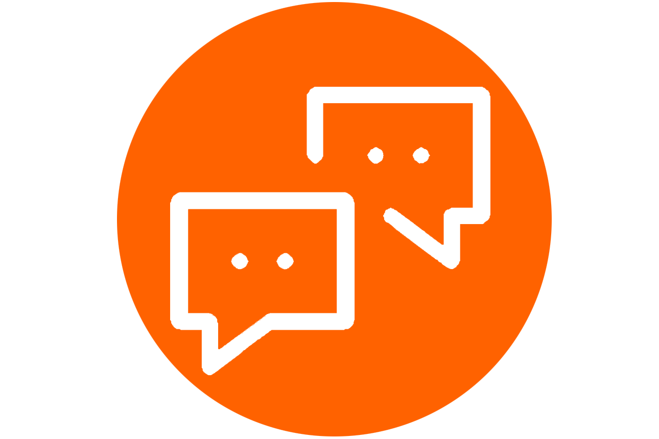 Icon für Quereinstieg: zeigt zwei Sprechblasen