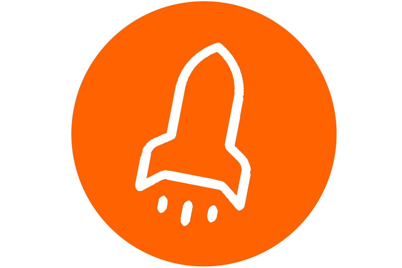 Icon für Stellenangebote: zeigt eine abhebende Rakete