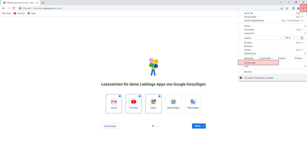 Screenshot Chrome Browser