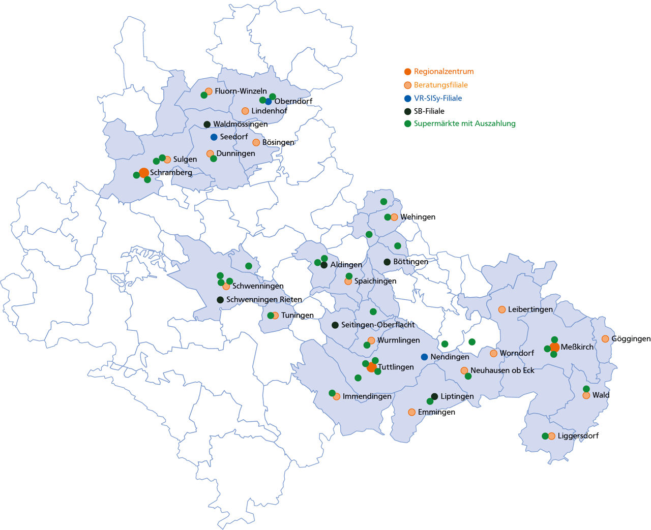 Karte des Geschäftsgebiets