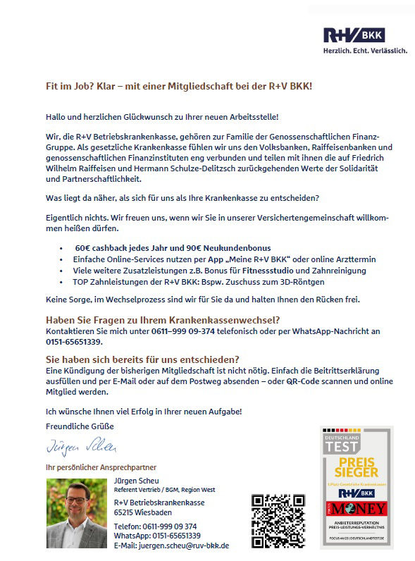 Versicherung für Mitarbeiter R+V