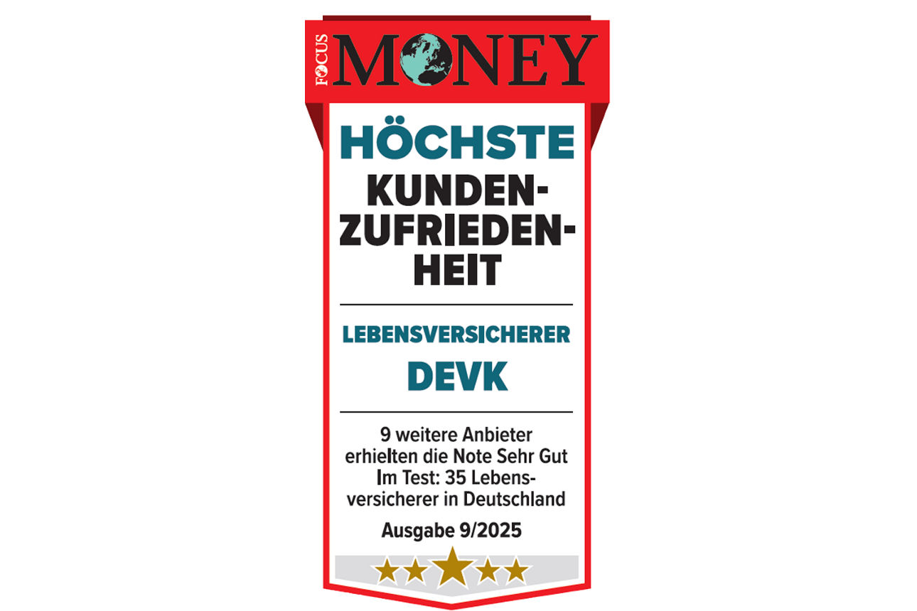 Focus Money Auszeichnung Höchste Kundenzufriedenheit Lebensversicherer DEVK