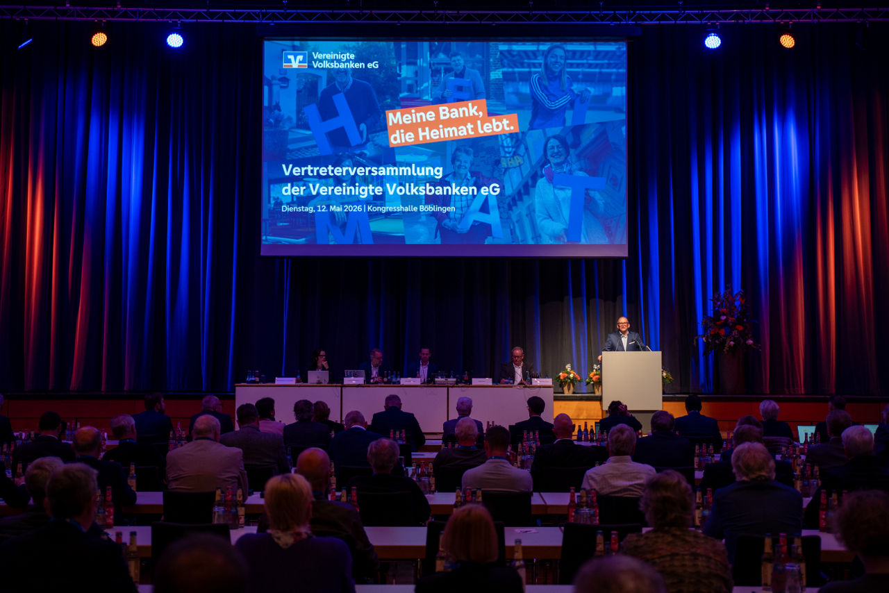 Vertreterversammlung 2026 der Vereinigte Volksbanken eG in Kongresshalle Böblingen