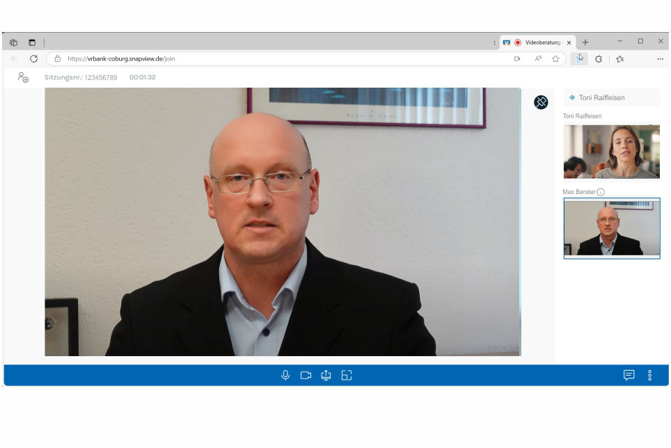 Screenshot einer laufenden Videoberatung
