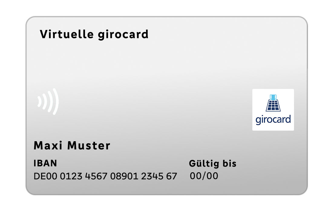 Abbildung der virtuellen girocard (Debitkarte)