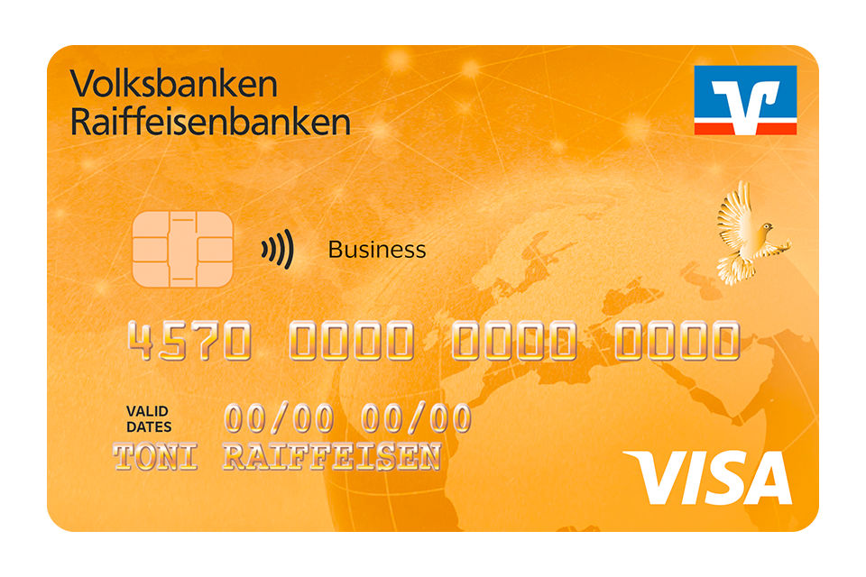 Kartenabbildung der BusinessCard Gold als Visa Karte