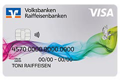 Kreditkartenabbildung Farbenspiel als Visa Karte