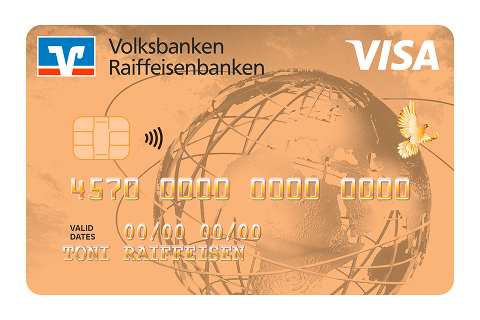 Kreditkartenabbildung GoldCard Weltkugel