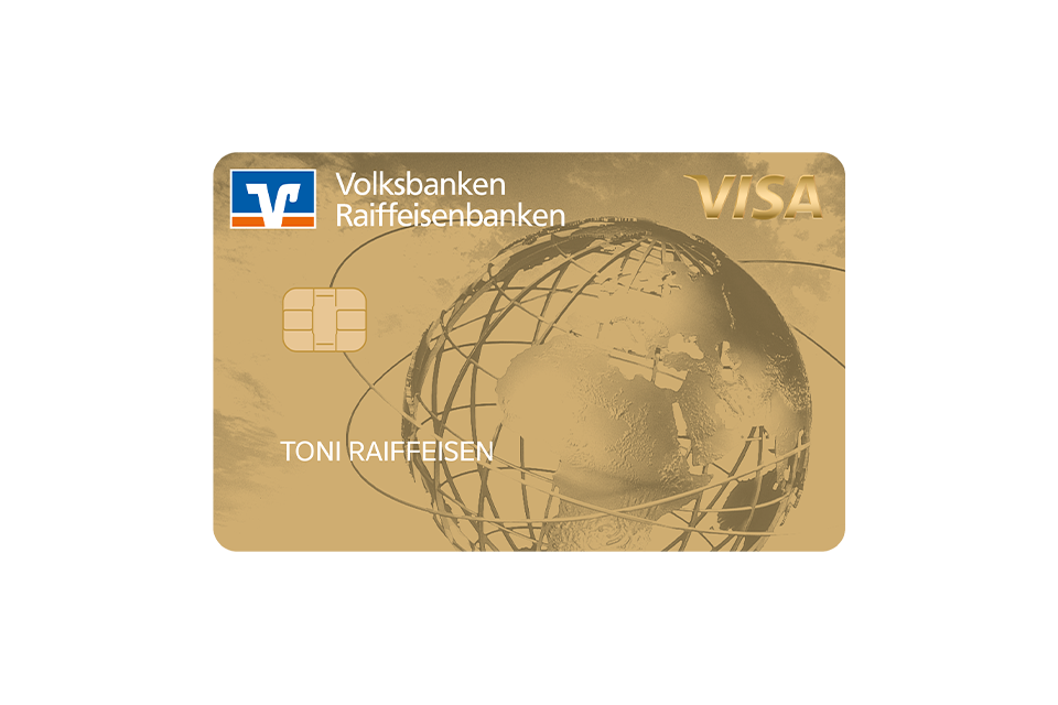 Kreditkartenabbildung GoldCard Weltkugel