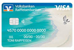 Kreditkartenabbildung Sandstrand als Visa Karte