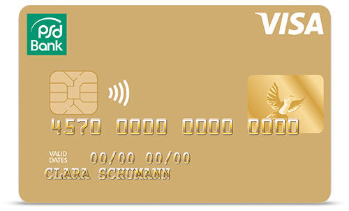 Beispieldarstellung einer goldenen Visa-Kreditkarte