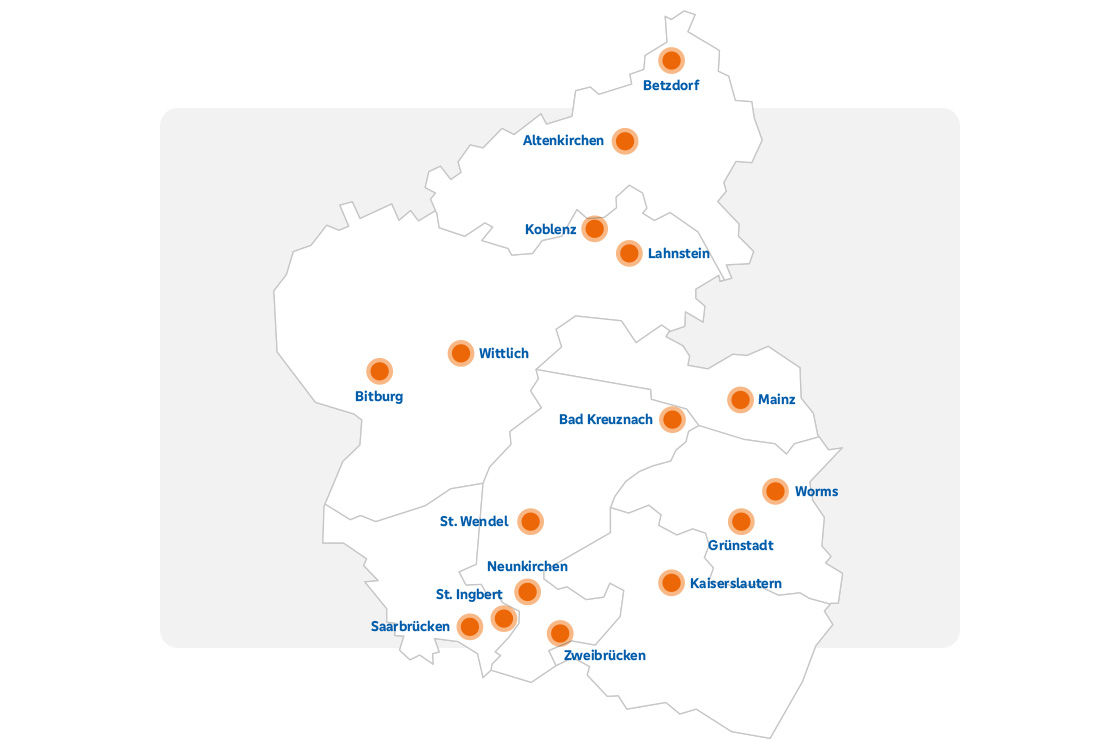 Karte mit allen Filialen die mit ViVi ausgestattet sind