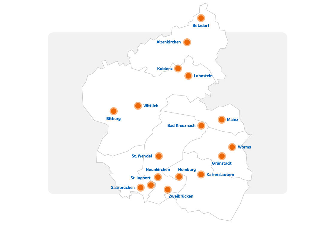 Karte mit allen Filialen die mit ViVi ausgestattet sind