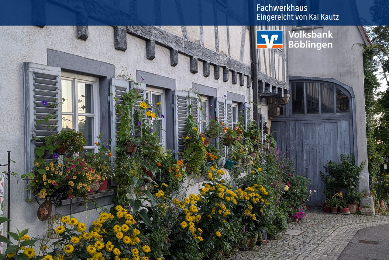 Fachwerkhaus mit Blumenschmuck in Böblingen