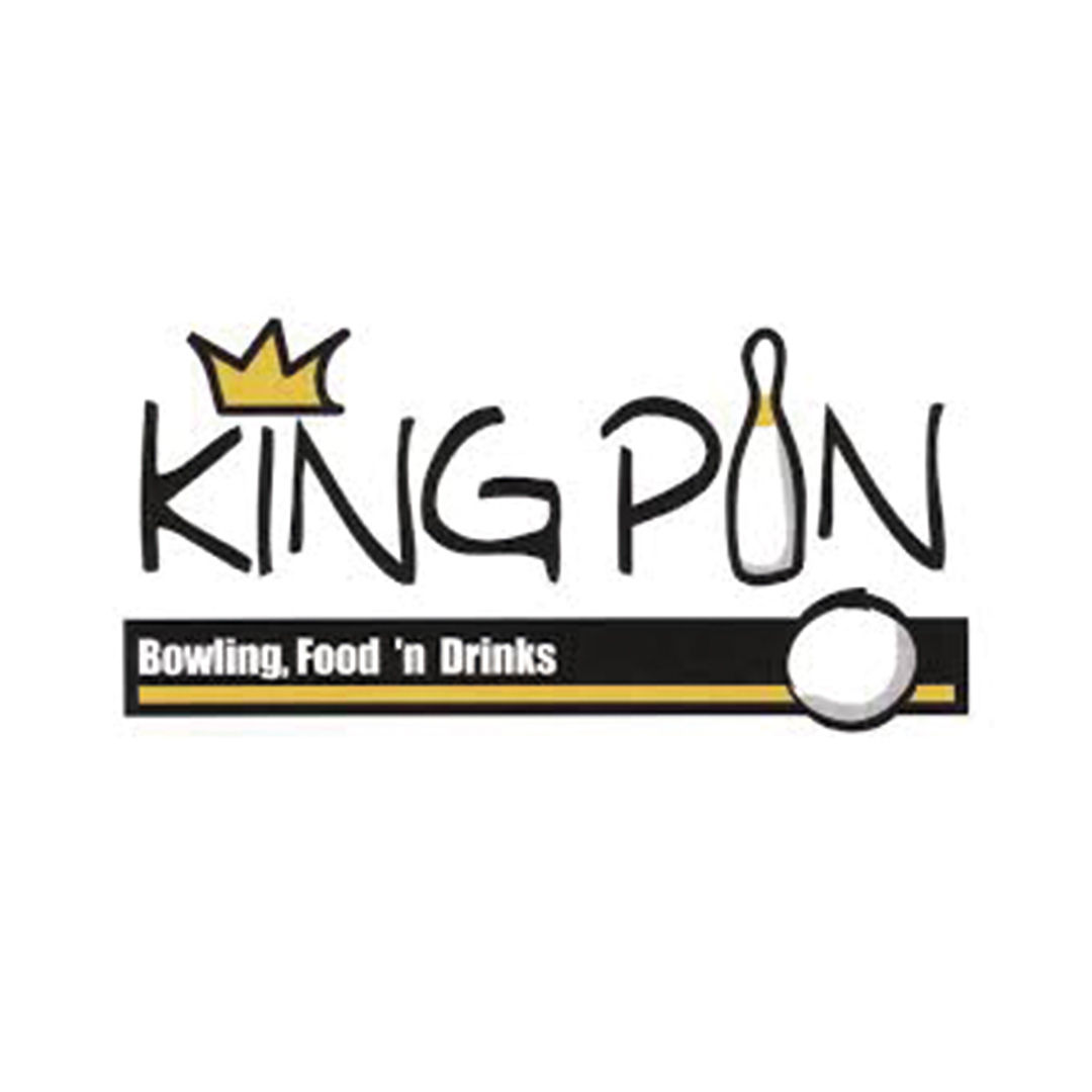 King Pin Bowling Logo. Schriftzug King Pin.