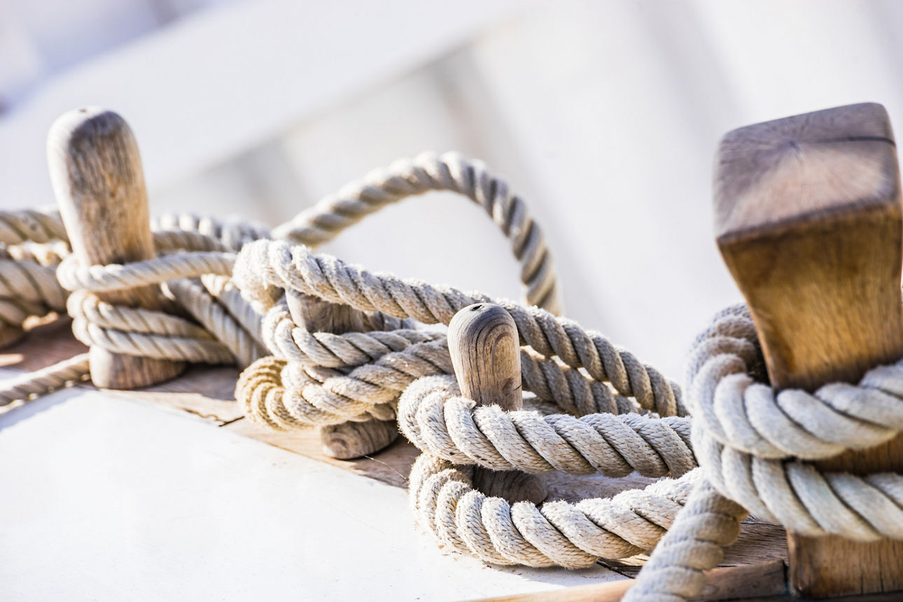 Nahes Bild von Seilen