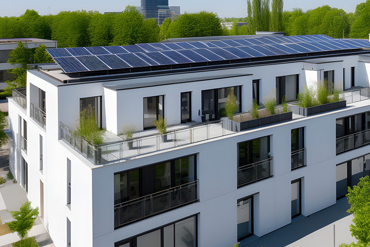 Photovoltaikanlage auf Mehrfamilienhaus