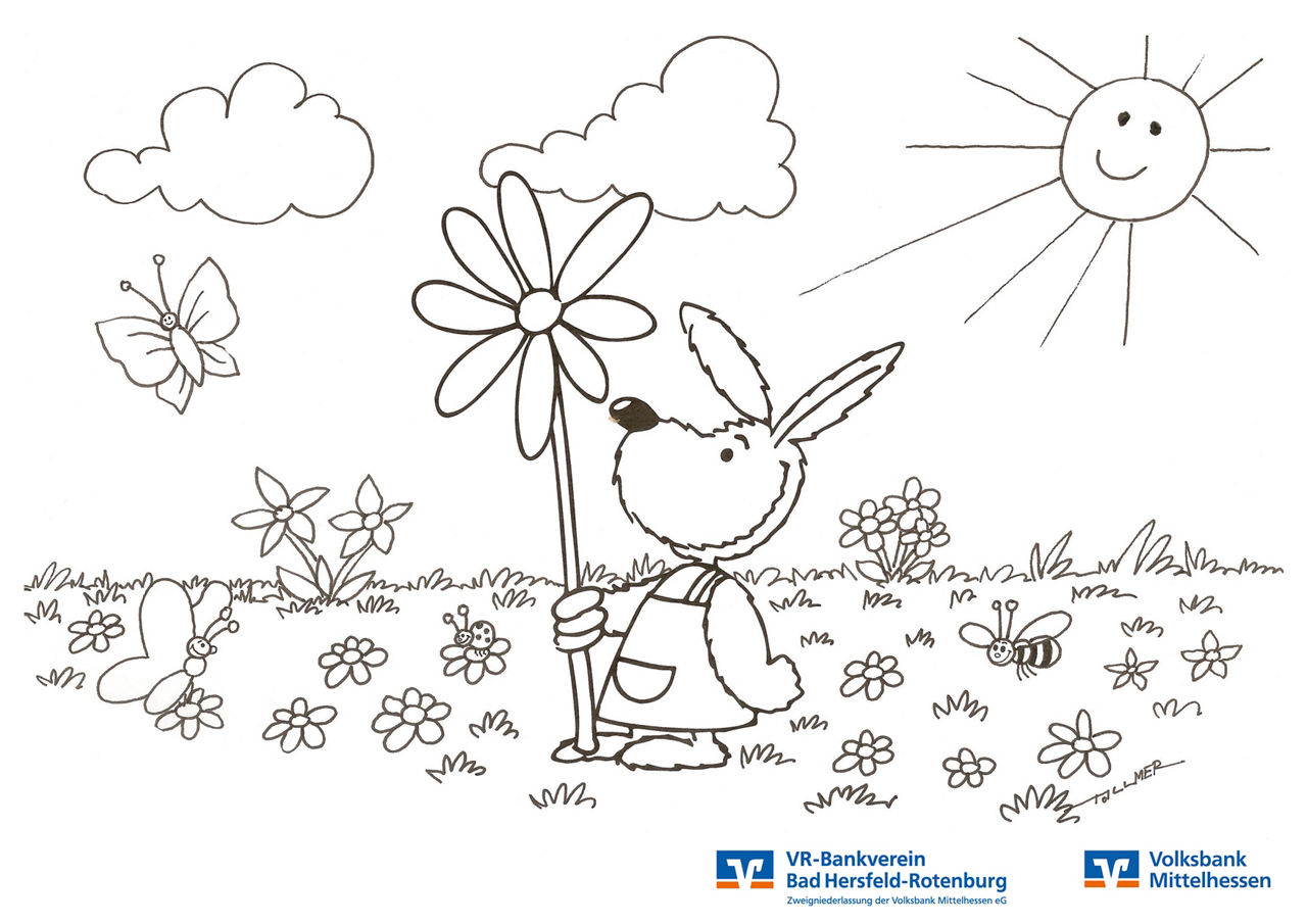 Oskar Ausmalbild - Frühling