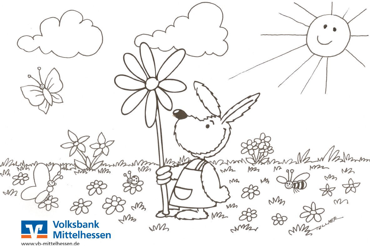 Oskar Ausmalbild - Frühling