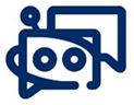 Symbol blauer Roboter