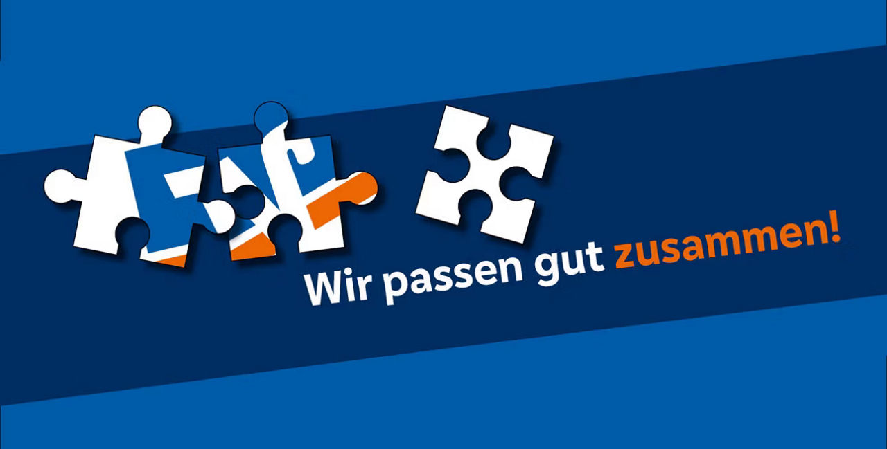 Bild, was symbolisch für die Fusion steht