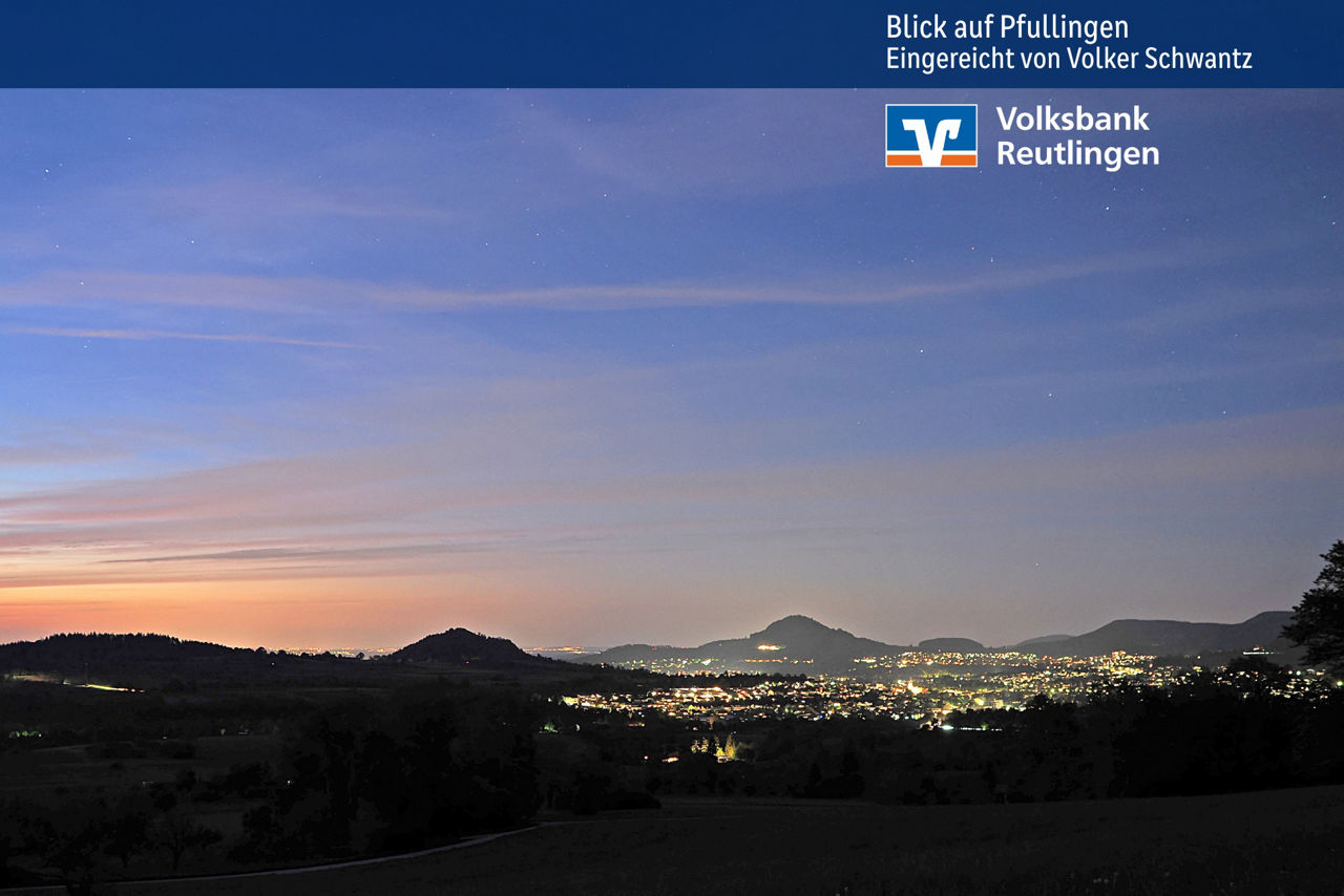 Blick auf Pfullingen bei Nacht
