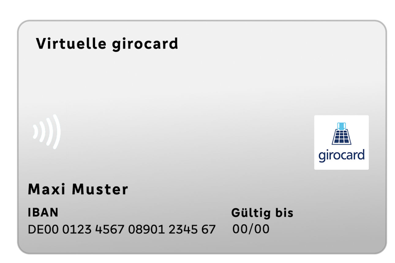 Abbildung der kostenlosen virtuellen girocard