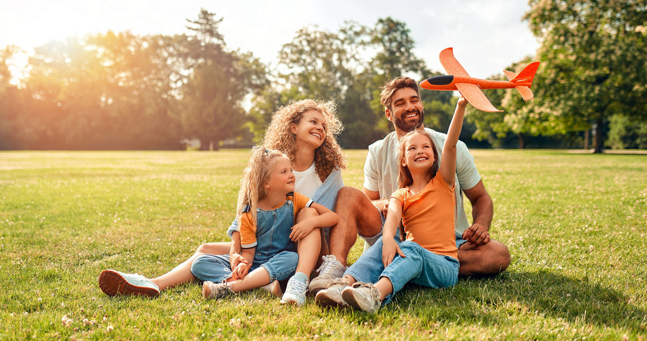 Familie hat für die Zukunft vorgesorgt und freut sich auf ihre Zukunft
