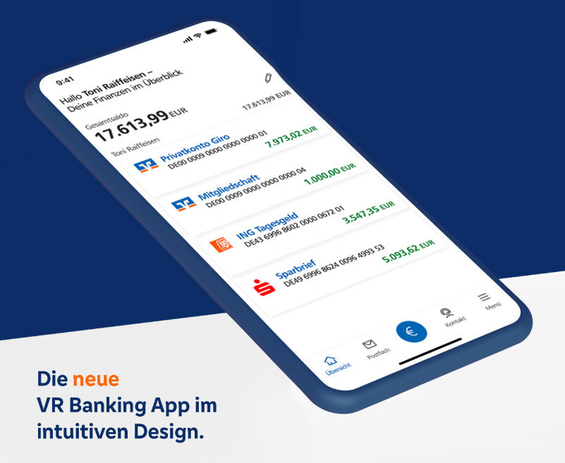 Blick auf die VR Banking App